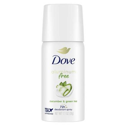 Dove Beauty Aluminum Free Mini Deodorant Spray - Cucumber & Green Tea - Travel Size - 1.1oz