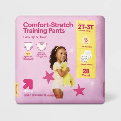 Girls' Disposable Training Pants - 2T-3T - 28ct - up&up™