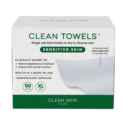 Clean Skin Club Towels for Sensitive Skin - XL - 50ct