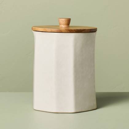 71 fl oz Large Stoneware Canister Sour Cream - Hearth & Hand™ with Magnolia