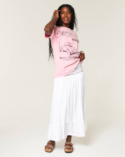 Smocked Waist Maxi Skirt