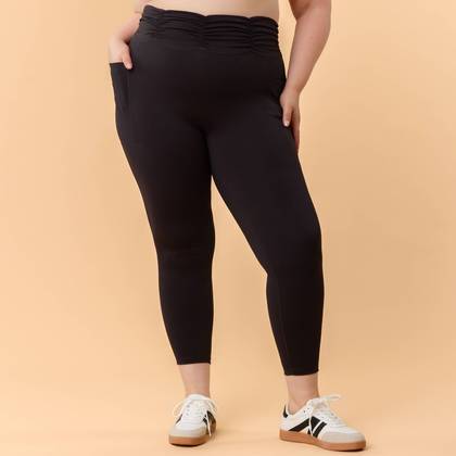 Blogilates Women's Ruched Waist Leggings - Black 3X