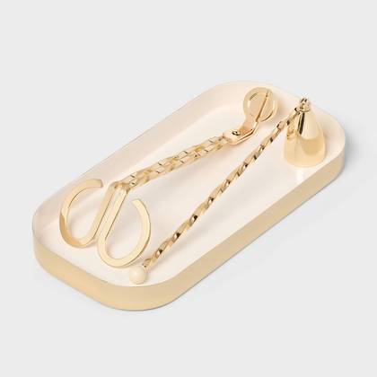 3pc Candle Tool Accessory Set Gold - Threshold™