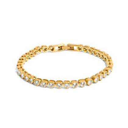 Heart Tennis Bracelet (Gold)