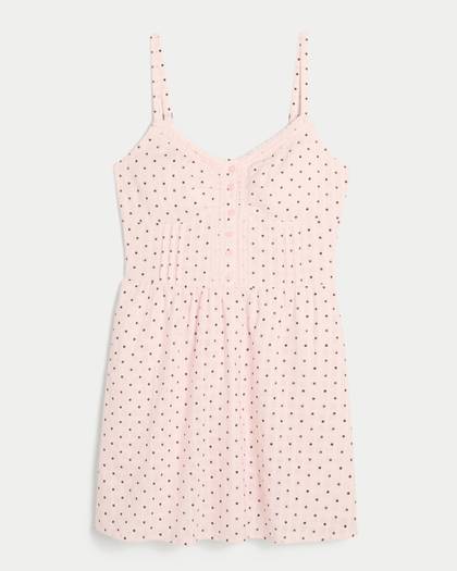 Lace Trim Mini Dress