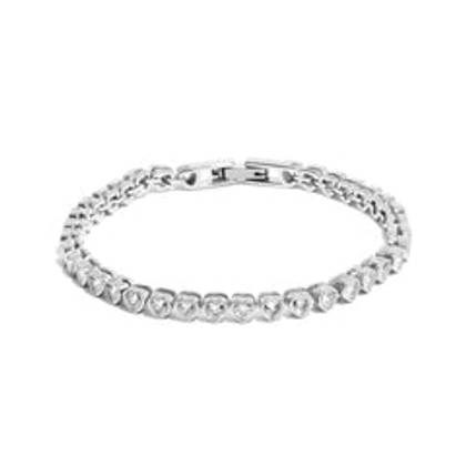 Heart Tennis Bracelet (Silver)