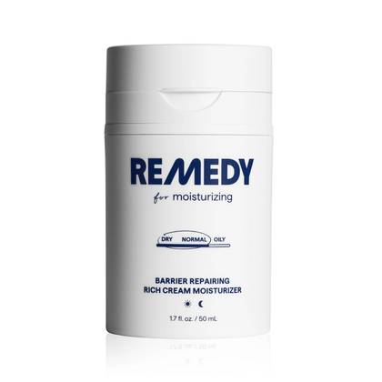 Remedy Skin Rich Cream Face Moisturizer with Peptides, Ceramides, Glycerin, Squalane - 1.7 fl oz: For Normal, Combination, Sensitive, Mature, Dry