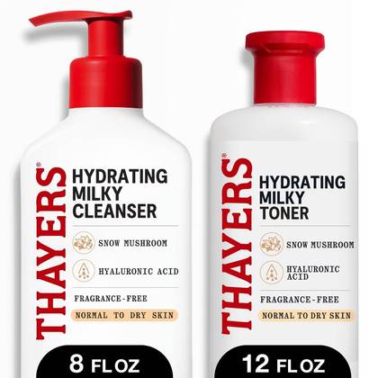 Thayers Natural Remedies Hydrating Milky 12 fl oz Face Toner + 8 fl oz Face Wash