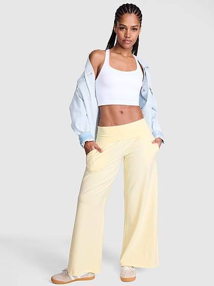 All-Day Cotton™ Foldover Wide-Leg Pants