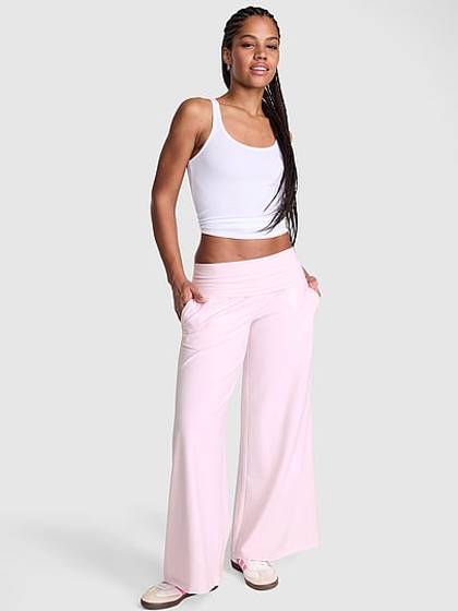 All-Day Cotton™ Foldover Wide-Leg Pants