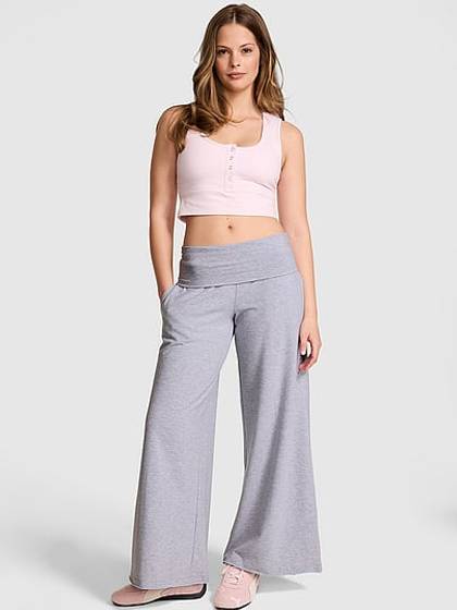 All-Day Cotton™ Foldover Wide-Leg Pants