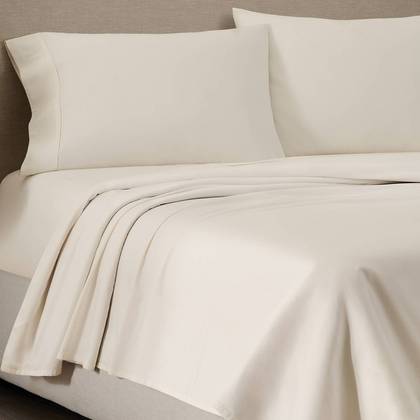 Jeremiah Brent Home California King Cotton Sateen Sheet Set Solid Cream