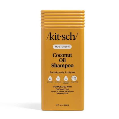 Kitsch Moisturizing Coconut Oil Shampoo - 12oz: For Curly & Coily Hair, Paraben-Free, Vegan, Amber Scent