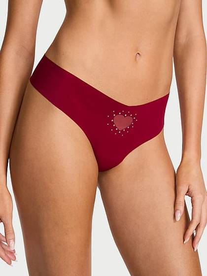 No-Show Heart Cut-Out Thong Panty