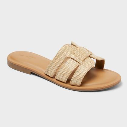 Women’s Carla Sandals with Memory Foam Insole - Universal Thread™ Tan 8.5