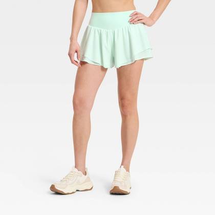 Women's Woven Ultra Light Active Light High-Rise Dance Shorts - All In Motion™ Mint Green XS