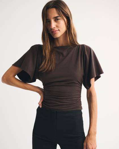 Flutter Sleeve Slash Top