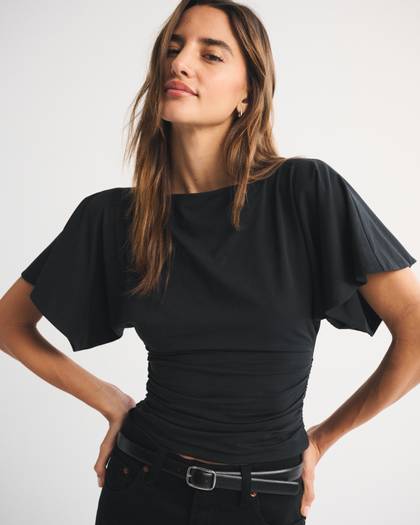 Flutter Sleeve Slash Top