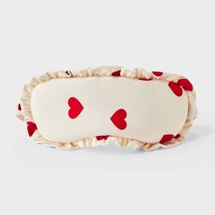 Women's Ruffled Sleep Mask - Auden™ Cream Heart