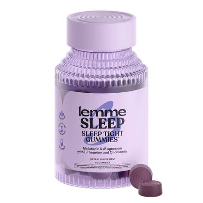 Lemme Sleep Gummies: Deep Slumber Aid with 5 mg Melatonin, Magnesium & L-Theanine, Certified Gluten-Free, Vegan Multivitamins, Berry 60ct