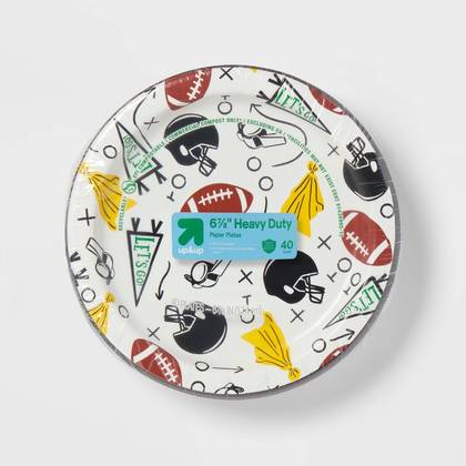 Game Day Disposable Plates 7" - Football Icons - 40ct - up&up™