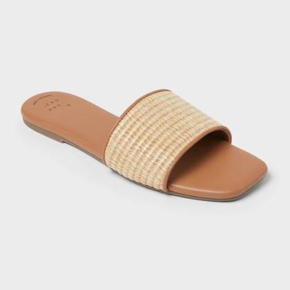 Women’s Maren Sandals with Memory Foam Insole - A New Day™ Natural 7.5