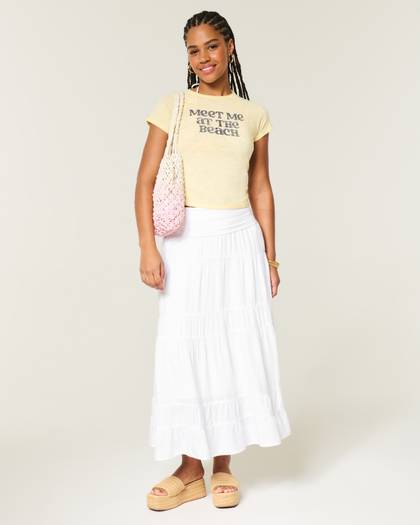 2-in-1 Convertible Maxi Skirt to Midi Dress