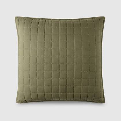 Jeremiah Brent Home 24"x24" Box Rice Stitch Gauze Euro Accent Pillow Green