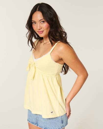 Tie Front Babydoll Cami