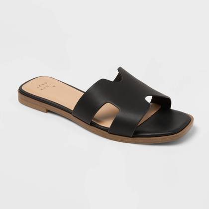 Women’s Nina Slide Sandals - A New Day™ Black 8.5