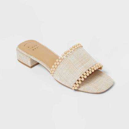 Women’s Lottie Sandals with Memory Foam Insole - A New Day™ Natural 7