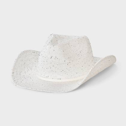 Knit Sequined Cowboy Western Hat - Wild Fable™ White