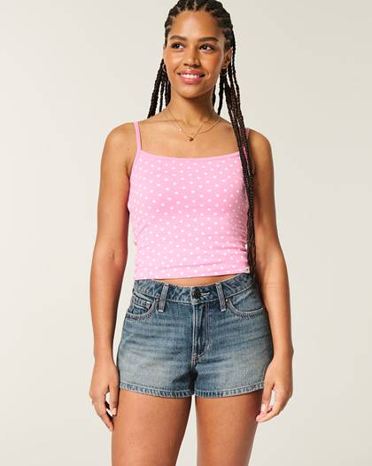 Curvy High-Rise Dark Wash Denim A-Line Shorts