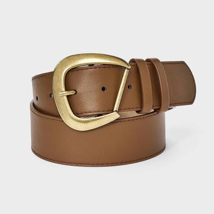Oversized Wide Buckle Belt - Universal Thread™ Brown XS
