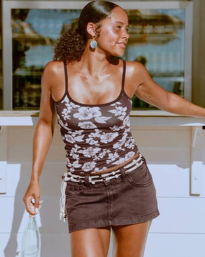 Ultra Low-Rise Denim Micro Mini Skort