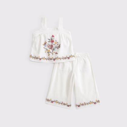 baby embroidered squareneck tank & pants set
