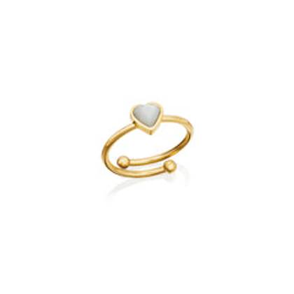 Mini Heart Birthstone Ring (Gold)