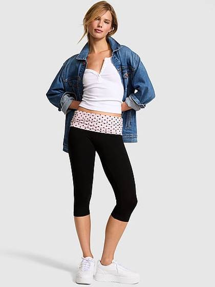 All-Day Cotton™ Foldover Capri Leggings