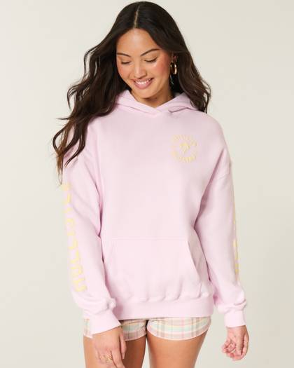 Hollister Feel Good Oversized Logo Graphic Hoodie