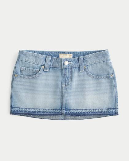 Ultra Low-Rise Denim Micro Mini Skort