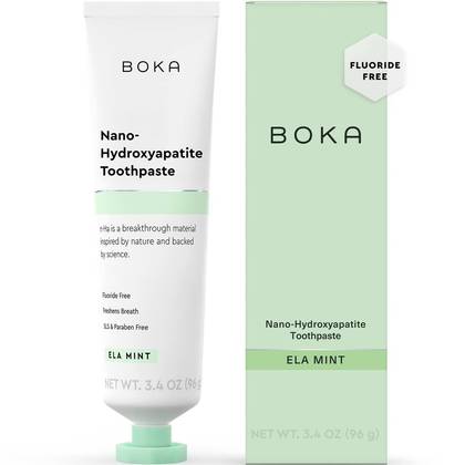 Boka Ela Mint- Fluoride Free- Nano Hydroxyapatite Toothpaste - 3.4oz: Non-Toxic, Peppermint, 1 Count