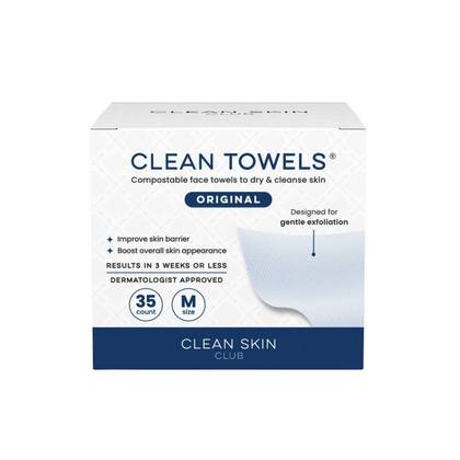 Clean Skin Club Towels - 35ct: Alcohol-Free, Dry & Acne-Prone Skin, Facial Cleansing Wipes