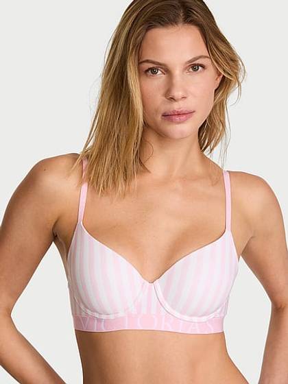 Cotton Exploded Logo Lightly Lined Demi Bra