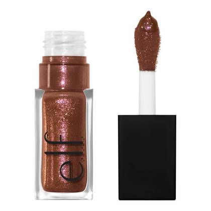 e.l.f. Glow Reviver Lip Oil Glimmer - Chocoluxe - 0.25 fl oz: Moisturizing, Paraben-Free, Vegan, Gloss Finish