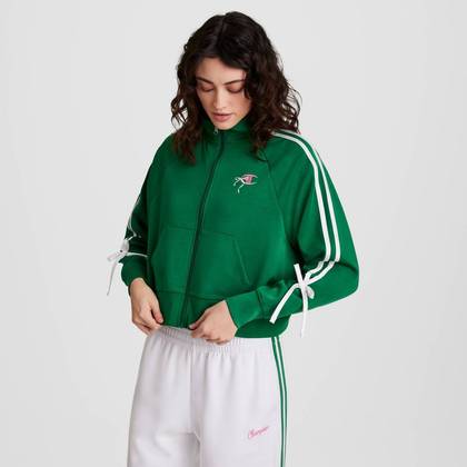 Champion Women's In the Stands Full Zip Top - Green XS