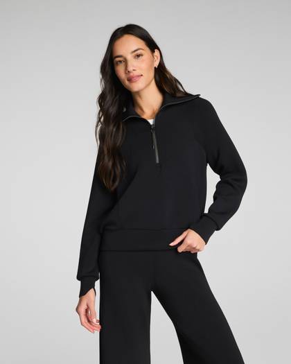 SPANX AirEssentials® Half Zip | Very Black - Black