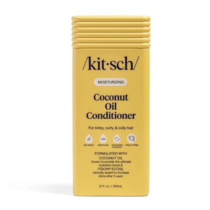 Kitsch Moisturizing Coconut Oil Conditioner - 12oz: For Coily & Curly Hair, Paraben-Free, Silicone-Free, Liquid Form
