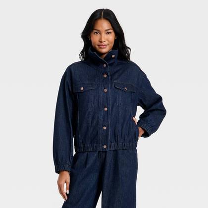 Women's Denim Jacket - A New Day™ Indigo Dark Wash XS