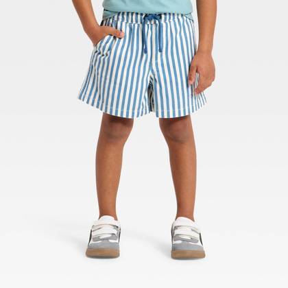 Baby Boys' Pull-On Textured Striped Shorts - Cat & Jack™ Blue 12M