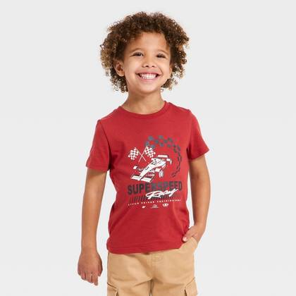 Baby Boys' Short Sleeve Race Car Graphic T-Shirt - Cat & Jack™ Red 12M
